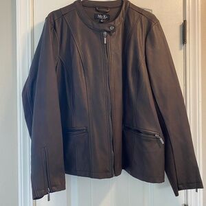 Faux leather Moto Jacket Brownish Plum Size 2x